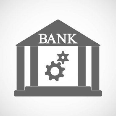 İki vites ile izole banka simgesi