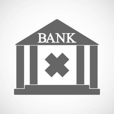 Rahatsız edici bir madde işareti simgesiyle izole banka