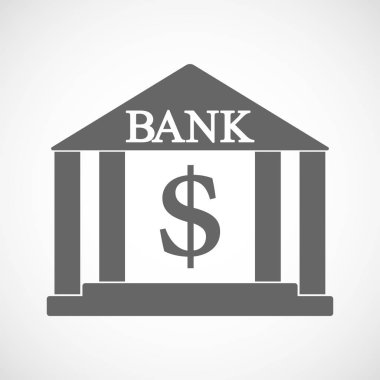 Dolar işareti simgesiyle izole banka 
