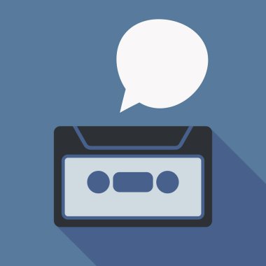 Uzun gölge kaset komik bir balon ile 