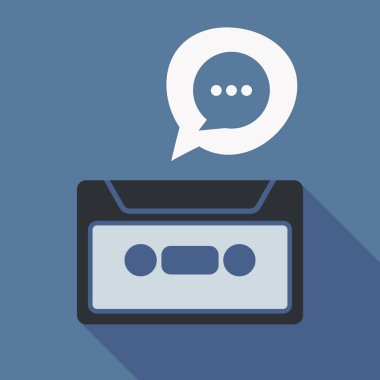 Uzun gölge kaset komik bir balon ile