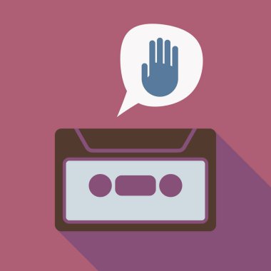 Uzun gölge kaset bir el ile