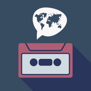 Uzun gölge kaset ile bir Dünya Haritası