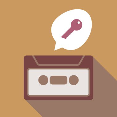 Uzun gölge kaset ile bir anahtar