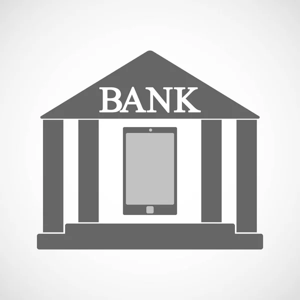 Isolerade bank ikonen med en smart telefon — Stock vektor