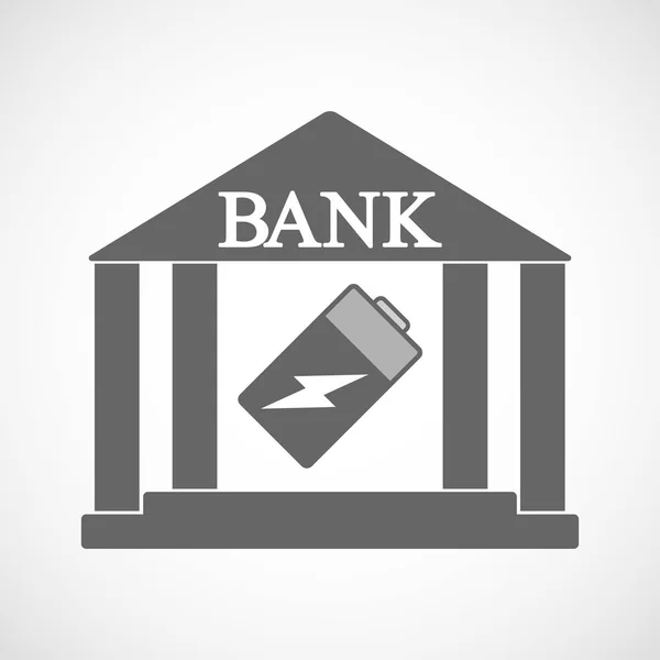 Ikona na białym tle banku z baterią — Wektor stockowy