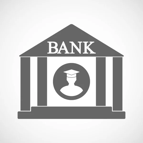 Ikona na białym tle banku z uczniem — Wektor stockowy