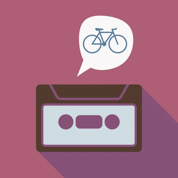 Cassette de sombra larga con una bicicleta — Vector de stock
