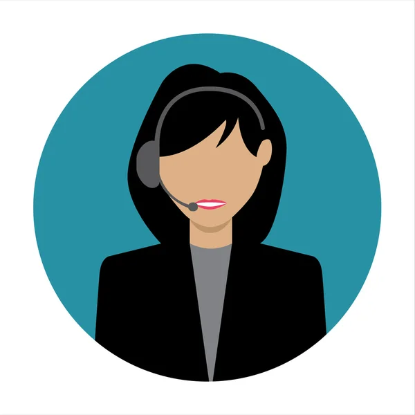 Female call center avatar icon with a faceless face wearing headsets — Διανυσματικό Αρχείο