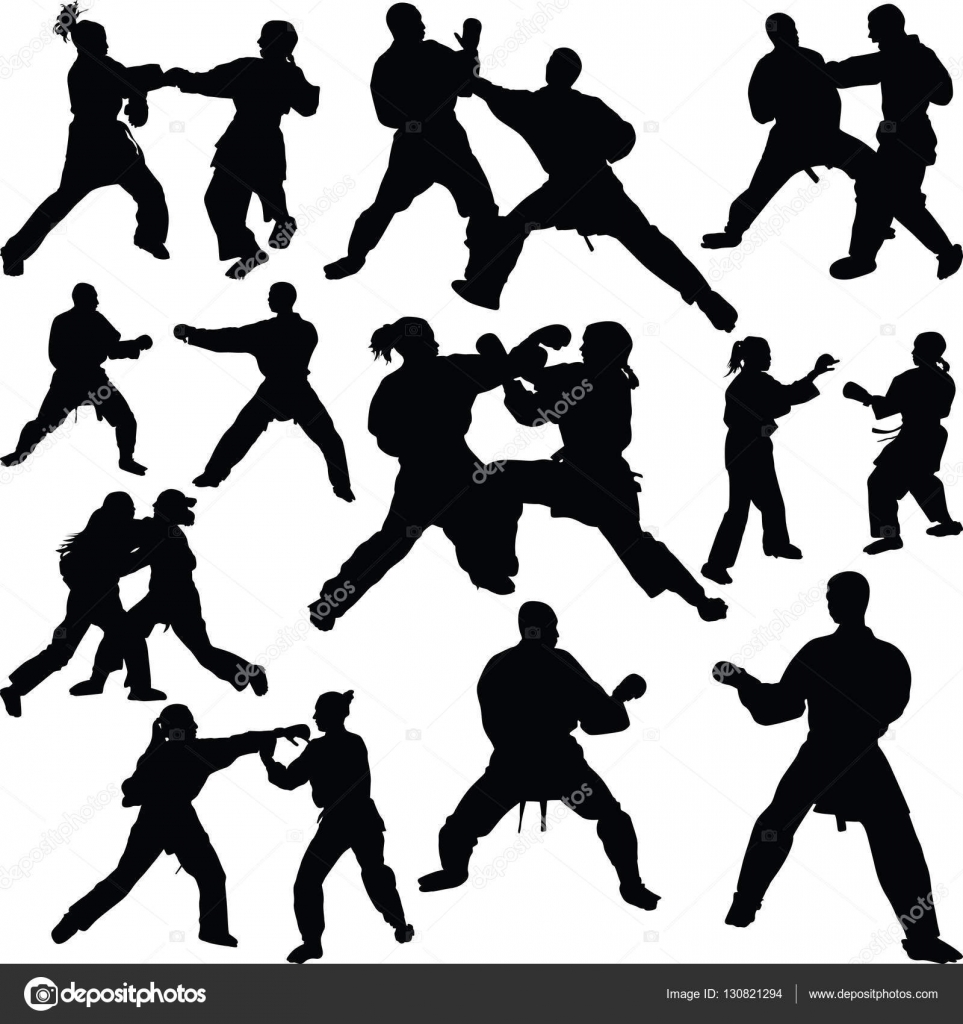 Download Karate silhouette vector — Stock Vector © gocamaja #130821294