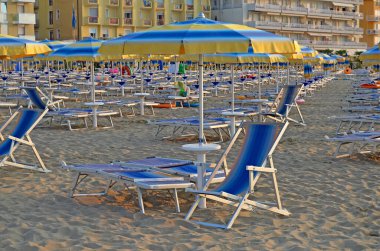 Terk edilmiş, boş bir plaj. Lido di Jesolo İtalya