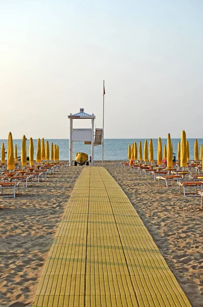 Playa Desierta Vacía Lido Jesolo Italia — Foto de Stock