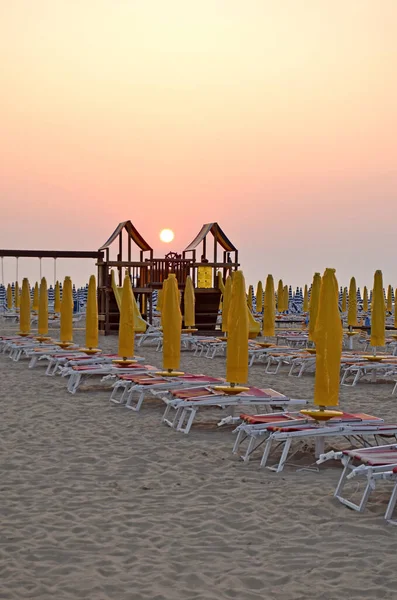 Playa Desierta Vacía Lido Jesolo Italia — Foto de Stock