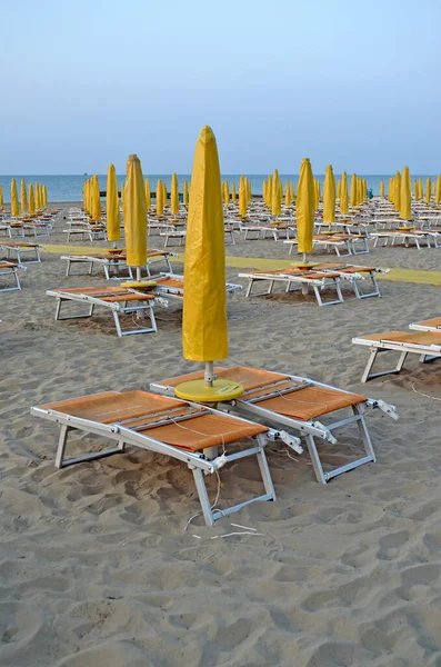 Spiaggia Deserta Svuotata Lido Jesolo Italia — Foto Stock