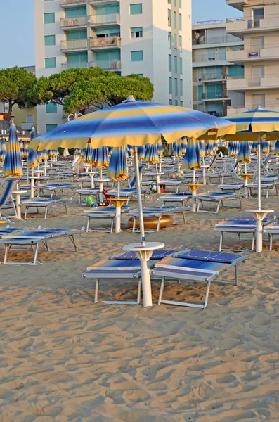 Verlassener Leerer Strand Lido Jesolo Italien — Stockfoto