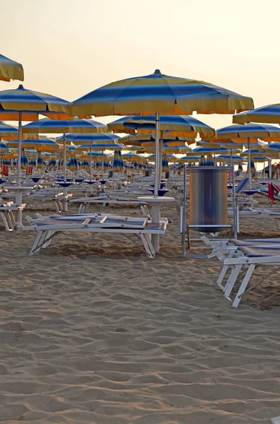 Opuszczona Opróżniona Plaża Lido Jesolo Włochy — Zdjęcie stockowe