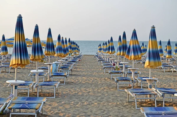 Elhagyatott Kiürült Strand Lido Jesolo Olaszország — Stock Fotó