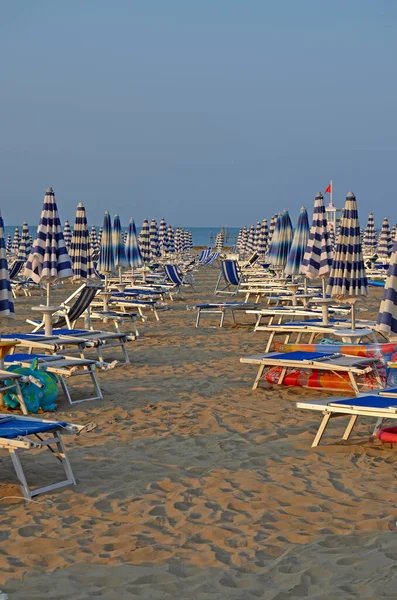 Elhagyatott Kiürült Strand Lido Jesolo Olaszország — Stock Fotó