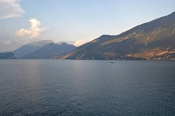 Caminho Bicicleta Com Terraço Sobre Lago Garda Ciclopista Del Garda — Fotografia de Stock