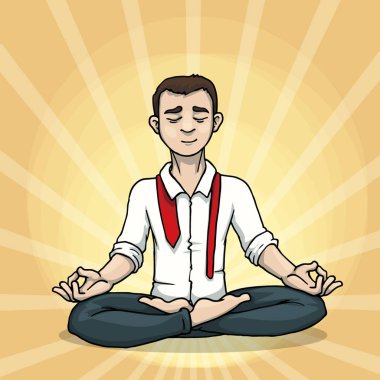 genç erkek, meditasyon