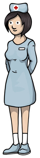 Nurse character, isolated on white