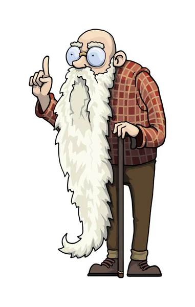Alter Mann mit langem Bart — Stockvektor