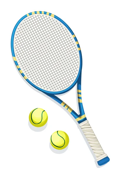 Tennis racket and balls — Stock Vector