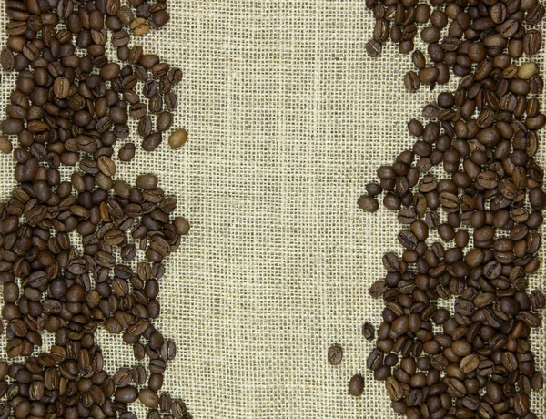 Grains de café sur un fond — Photo