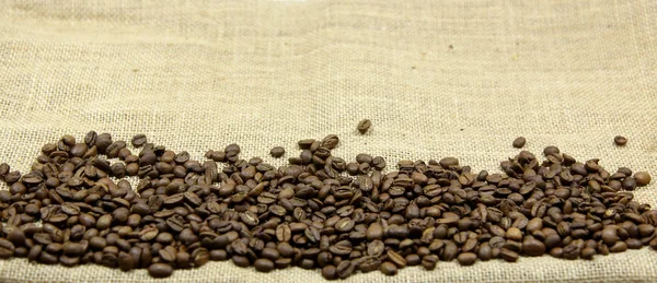 Granos de café sobre un fondo —  Fotos de Stock