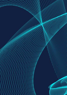 Yeşil şeffaflık çizgileri olan soyut koyu mavi arkaplan