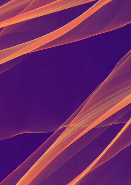 DIgital abstract purple background with big orange lines