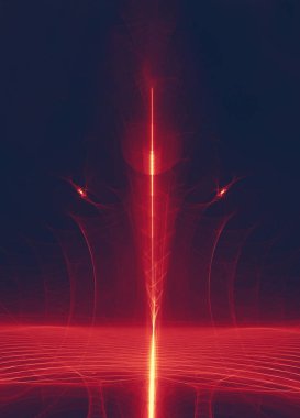 Kırmızı ışık çizgisi olan soyut koyu arkaplan