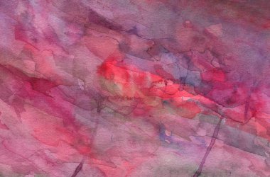 Kağıt üzerinde suluboya, mor renk