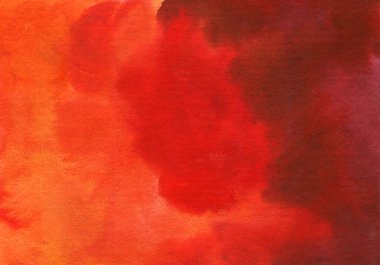 Kağıt üzerinde suluboya, koyu kırmızı