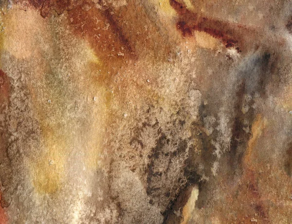 Watercolor Abstract Texture Paper Color Brown Ocher — Stock Photo, Image