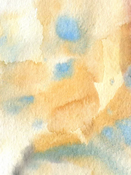 Watercolor abstract texture on paper, color yellow and blue