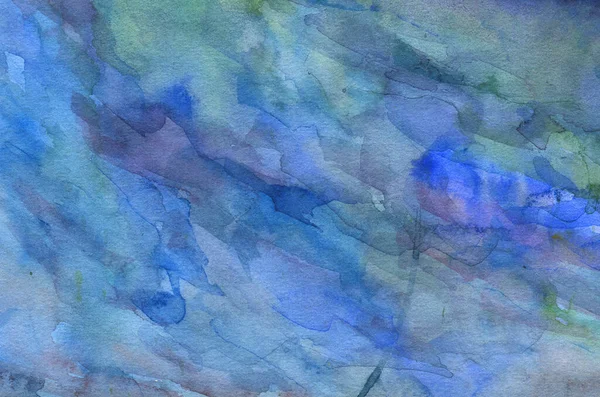 紙の水彩画抽象的なテクスチャ 色濃い青 — ストック写真