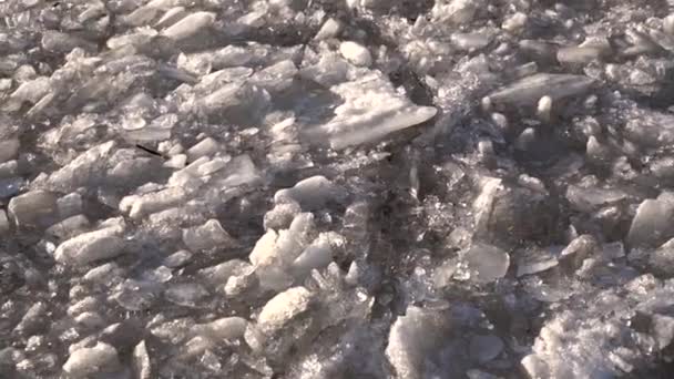 Eenvoudig Zicht Ijsschotsen Van Boven Naar Beneden — Stockvideo