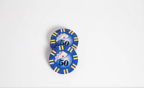 Poker Gambling Chips White Background — ストック写真