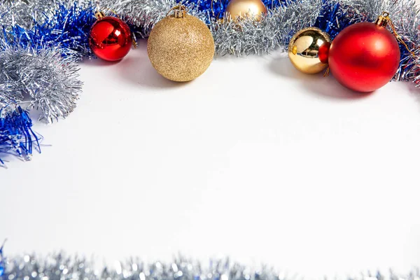 Hračky Nový Rok Vánoční Míče Dekorace Zimní Prázdniny Různé Barvy — Stock fotografie