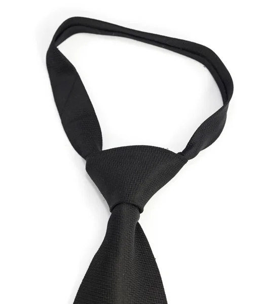 Zwarte formele stropdas isoleren op wit. — Stockfoto