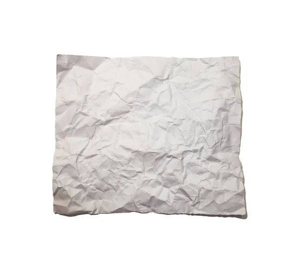 Buruşuk beyaz kağıt izole — Stok fotoğraf