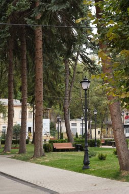 Kislovodsk, Rusya - 19 Eylül 2019 - Kurortnyi Bulvarı, güzel mimar.