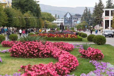 Kislovodsk, Rusya - 19 Eylül 2019 - Kurortnyi Bulvarı, güzel mimar.