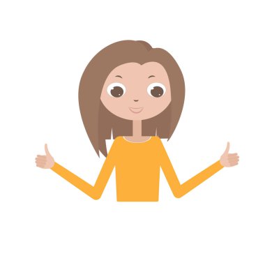 Çizgi film karakteri başparmak kaldırıyor..