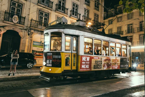 Лиссабон Португалия Сентябрь 2014 Года Мари Монис Плейс Трамвайный Транспорт — стоковое фото
