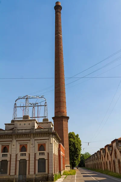 Crespi DAdda, Italy - 11 June 2013: View of Crespi DAdda, worker village Unesco heritage — Stock Photo, Image