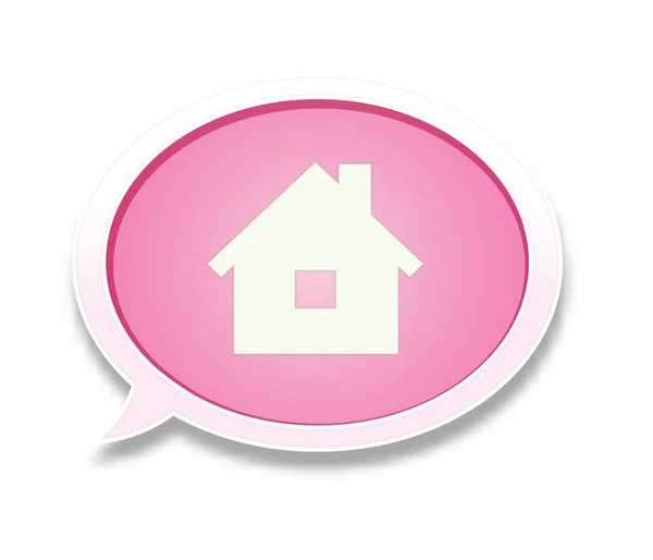 The pink bubble with home icon — Stock Vector