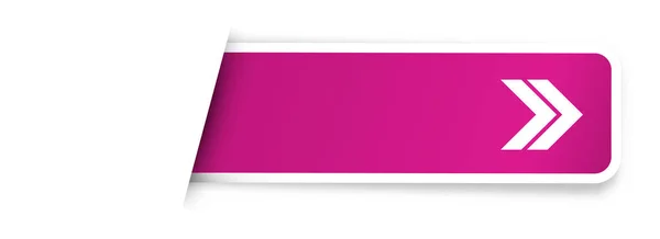 La etiqueta púrpura con pictograma de flecha — Vector de stock