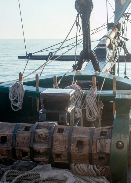 Bodegón Proa Barco Altura Vintage Navegando Lago Michigan —  Fotos de Stock